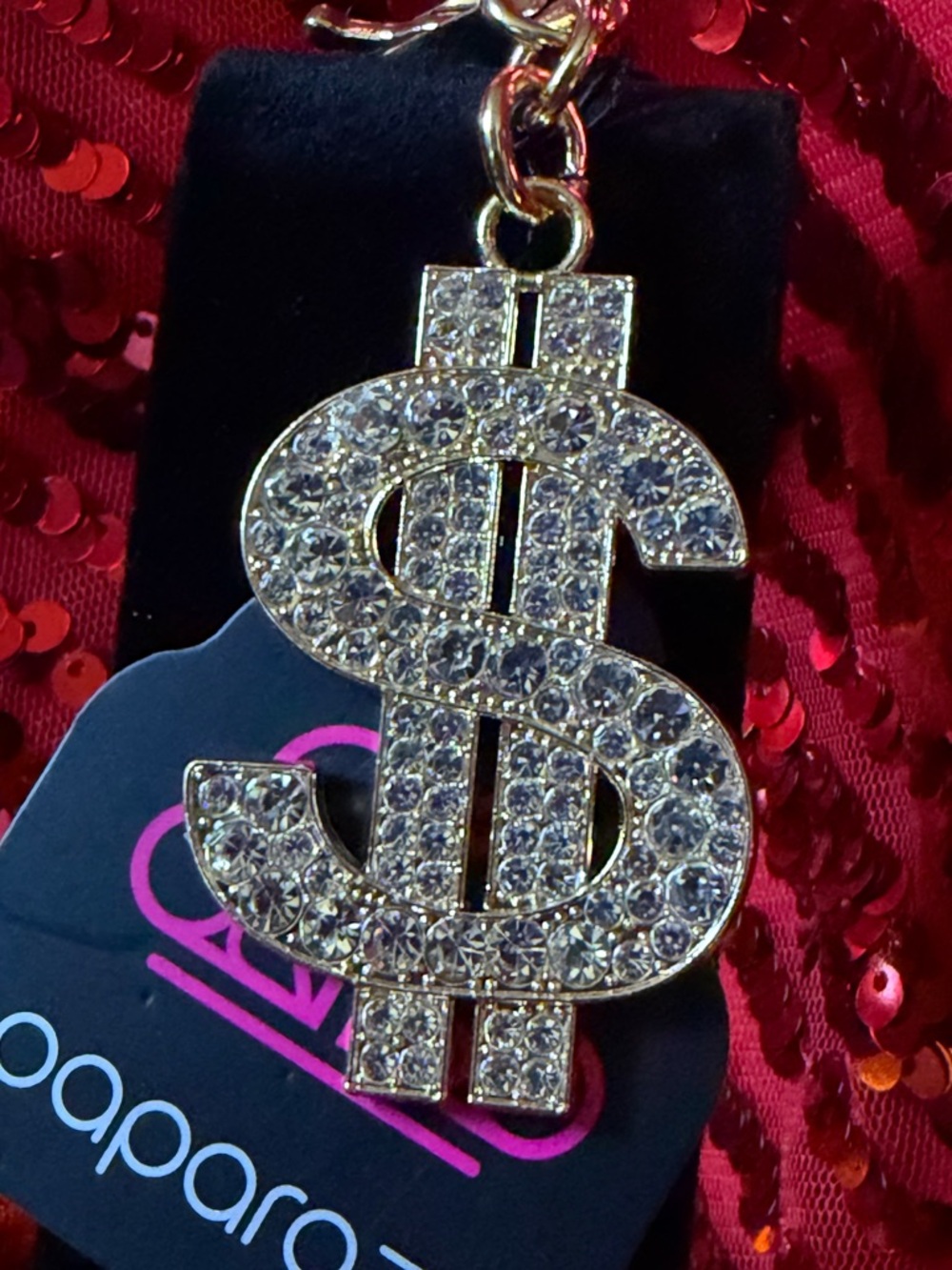 Paparazzi Gold Crystal Purse Charm
